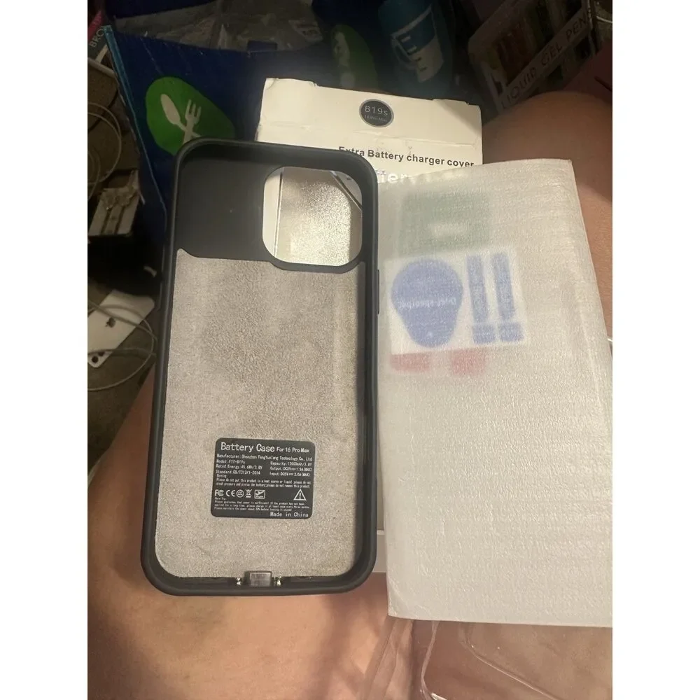 iPhone 16 Pro Max Battery Case 12000mAh Extended Power Wireless Charging Case